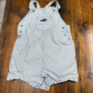 Carters Blue And White Stripe Shark Romper Size 9‎ Months